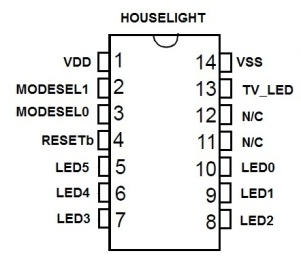 Pinout for animated house lighting LED circuit