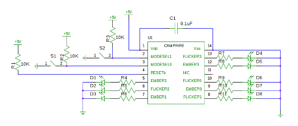 LED campfire example circuit