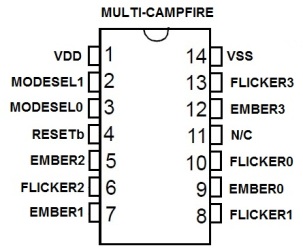 Pinout for multiple campfire LED circuit