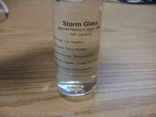 Admiral Fitzroy storm glass when reset back to original state